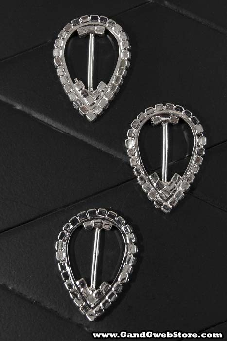 30mm Tear Drop Ribbon Button Pkg/3