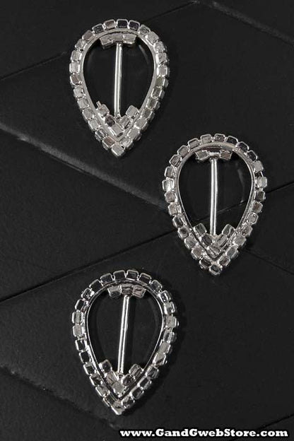 30mm Tear Drop Ribbon Button Pkg/3