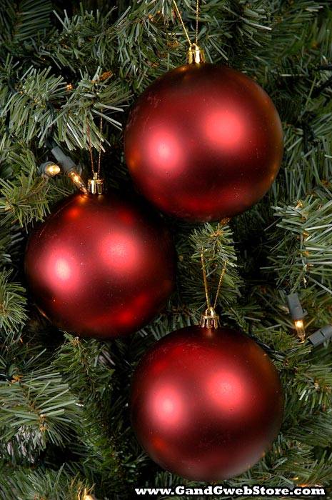 100mm Matt Plastic Ball Burgundy Box/6