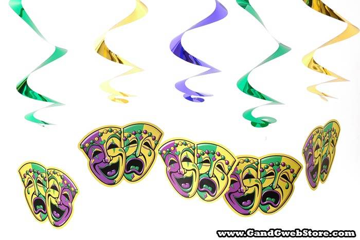 30" Mardi Gras Whirls Pkg/5