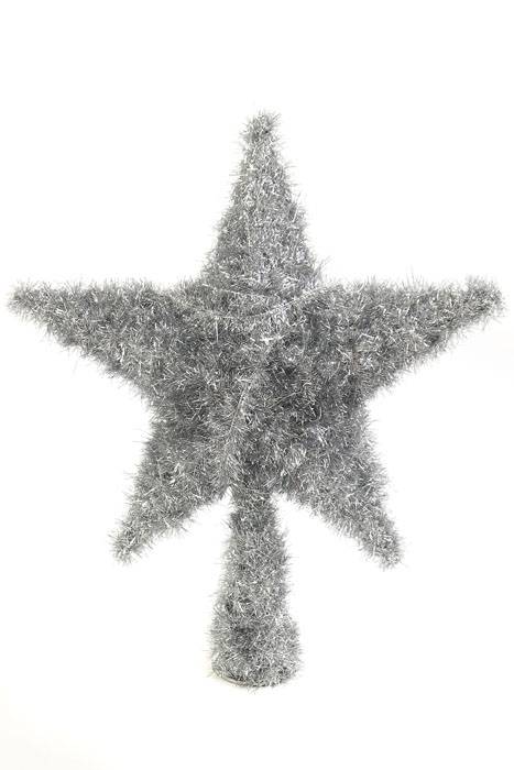 16" Star W/angel Hair Silver