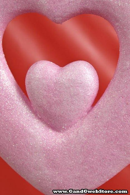 33" Glitter Double Open Heart Hanging Pink