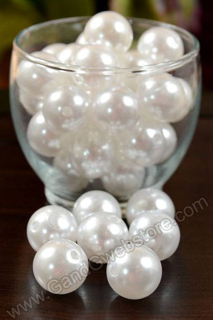 18mm Pearl Beads White Pkg/35
