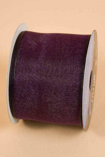 2.5" X 25yds Wired Encore Ribbon Aubergine