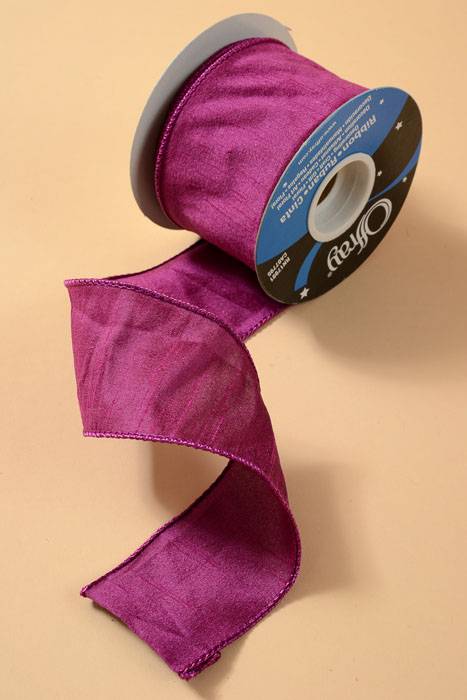 2.5" X 10yds Wired Anisha Ribbon Magenta