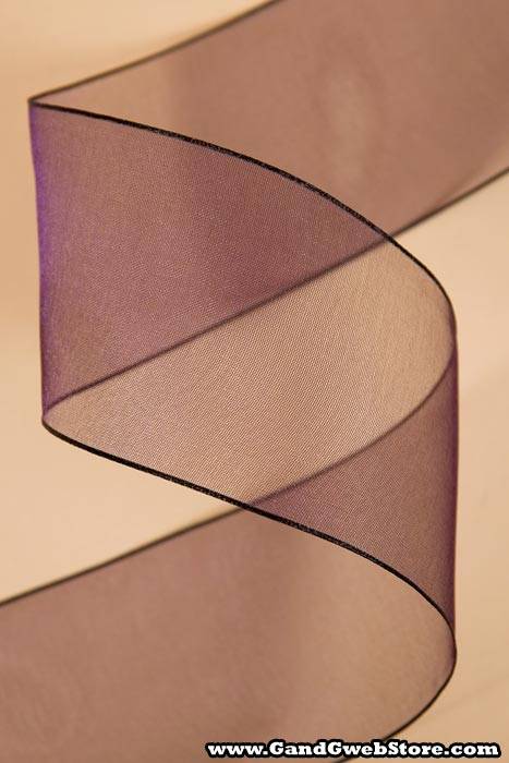 2.5" X 25yds Wired Encore Ribbon Aubergine