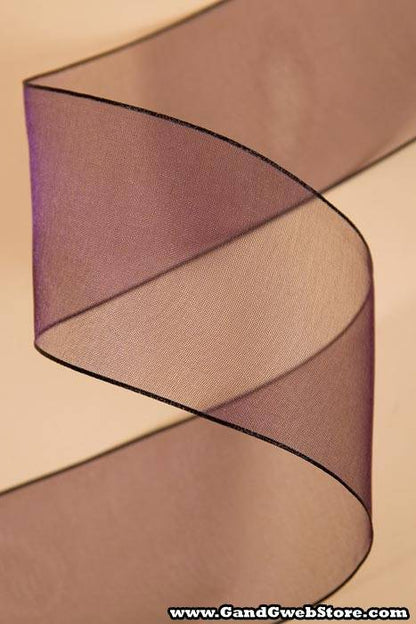 2.5" X 25yds Wired Encore Ribbon Aubergine