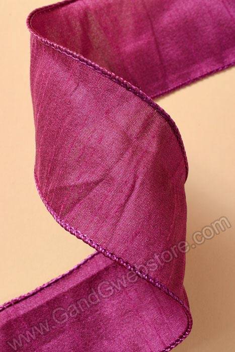 2.5" X 10yds Wired Anisha Ribbon Magenta