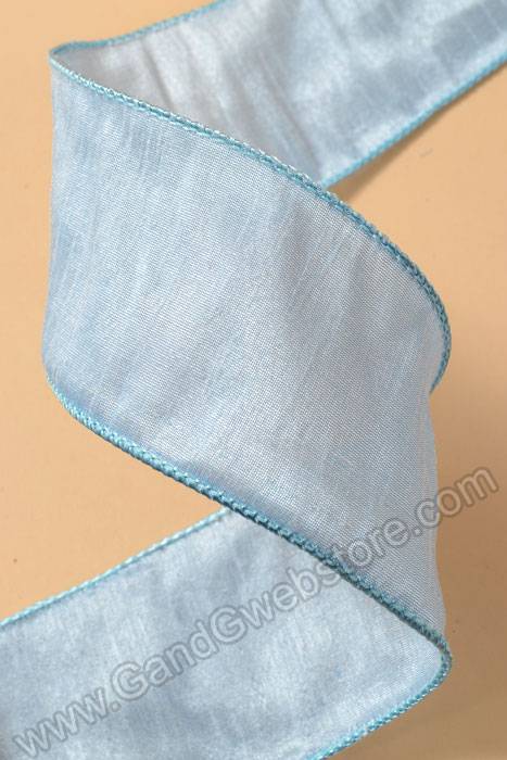 2.5" X 10yds Wired Anisha Ribbon Sky Blue