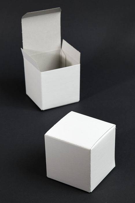 3" X 3" X 3" One Piece Box White Pkg/25