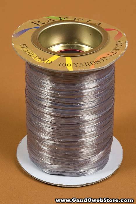 100yds Pearlized Raffia Silver