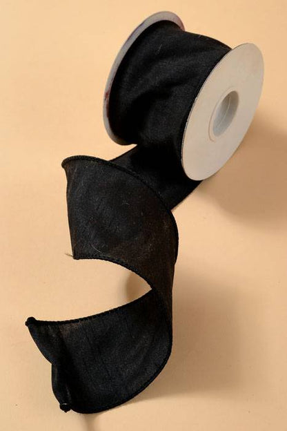 2.5" X 10yds Wired Anisha Ribbon Black