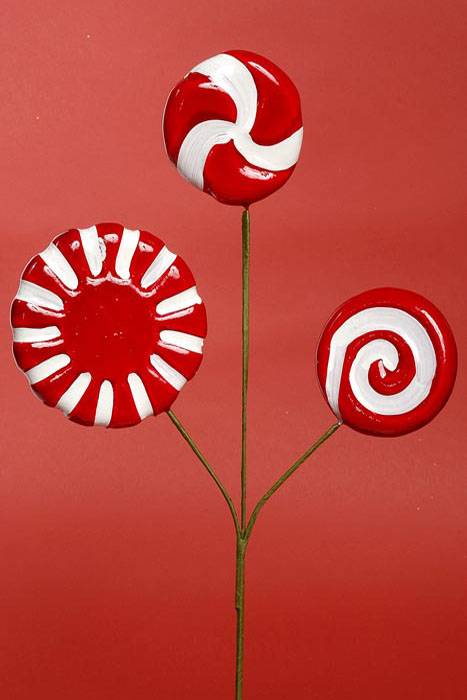 17&quot; Peppermint Red/white Spray