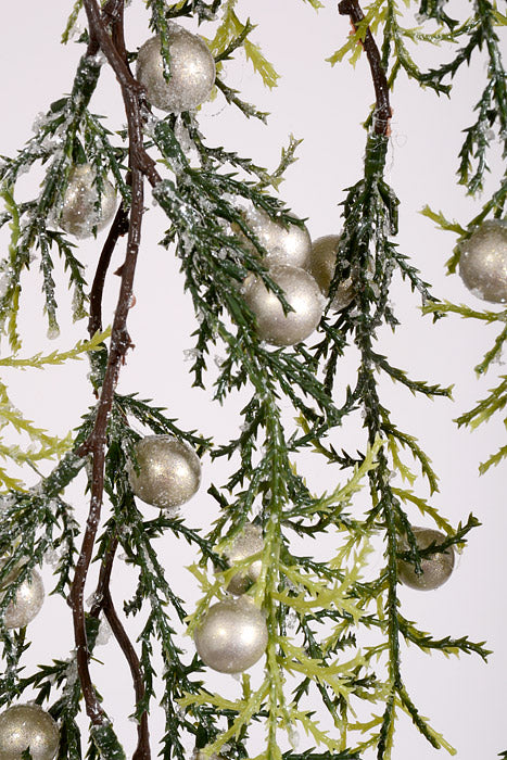 48" Iced Cedar Berry Hanger Champagne