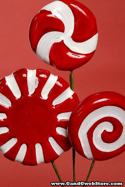 17" Peppermint Red/white Spray