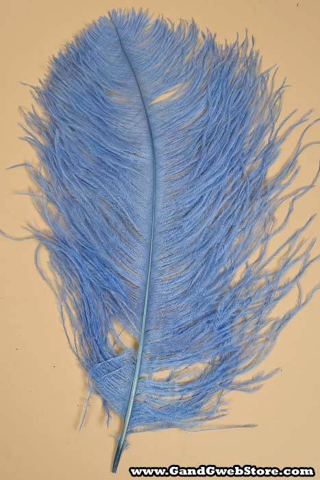 14"-16" Single Ostrich Feather Light Blue
