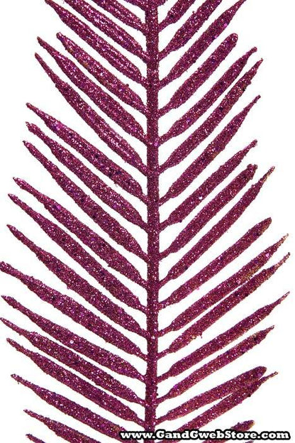 15" Glitter Cycus Leaf Fuchsia