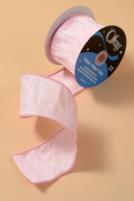 2.5" X 10yds Wired Anisha Ribbon Light Pink