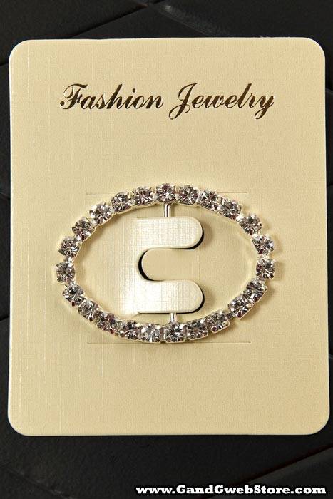 40mm X 30mm Oval Ribbon Button W/diamond Crystal Pkg/6