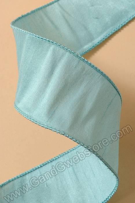 2.5" X 10yds Wired Anisha Ribbon Aqua