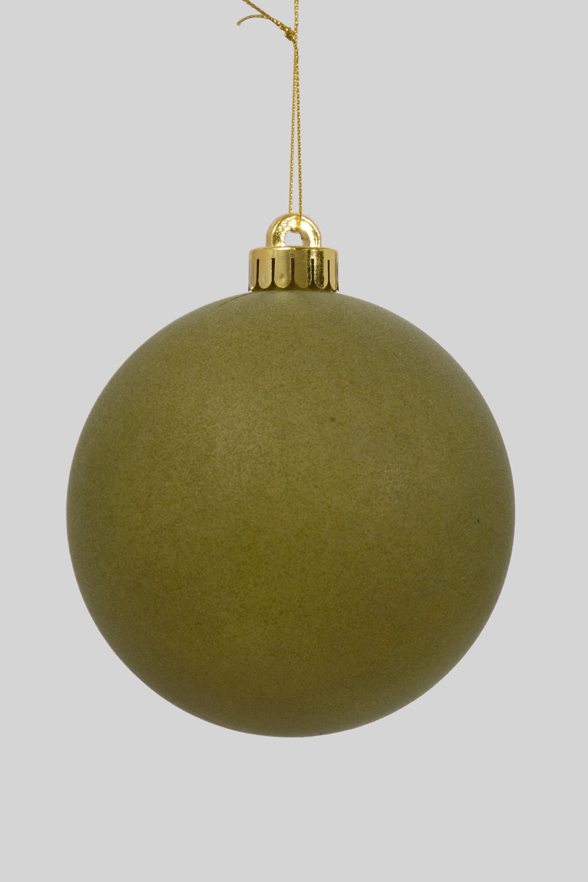 120MM Vp Flocked Ball Ornament Moss Green Pkg/3