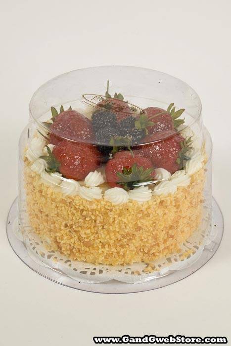 6" X 4" Cake W/strawberry/raspberry Cream/red