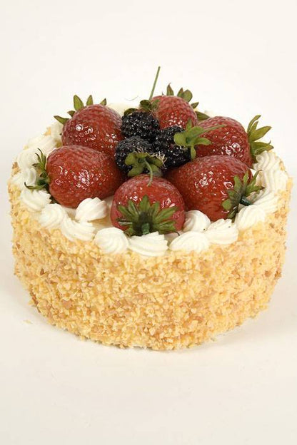 6" X 4" Cake W/strawberry/raspberry Cream/red