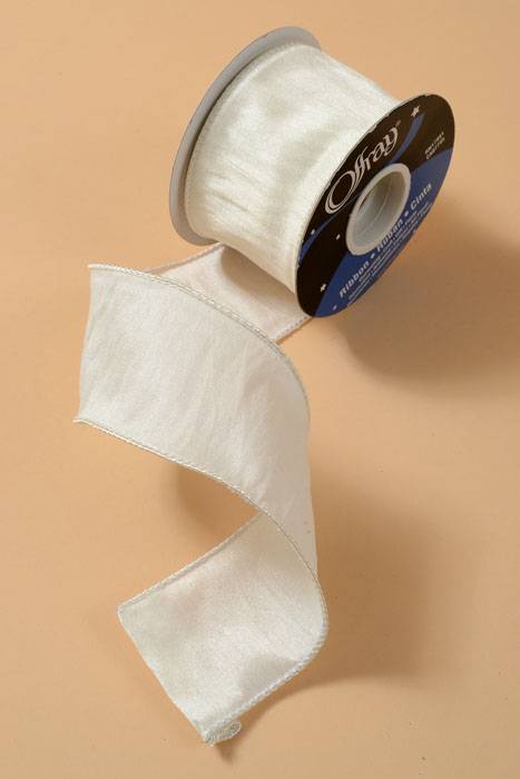 2.5" X 10yds Wired Anisha Ribbon Ivory