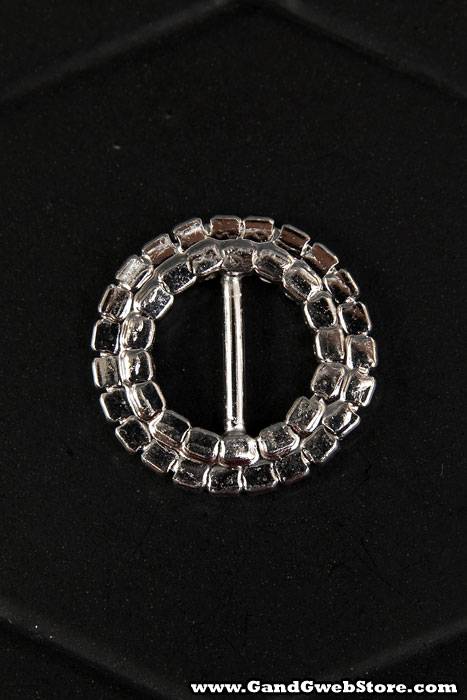 19mm Round Ribbon Button Crystal Pkg/6