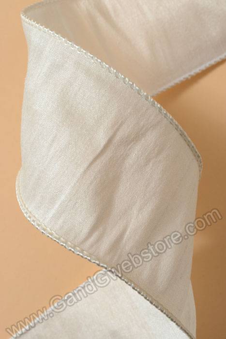 2.5" X 10yds Wired Anisha Ribbon Ivory