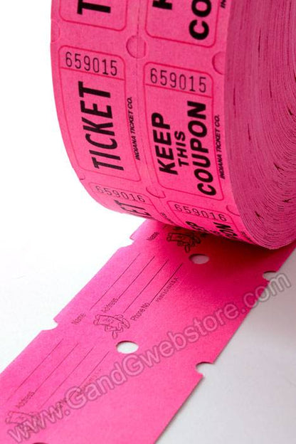 Double Roll Raffle Ticket Fuchsia 1000/roll