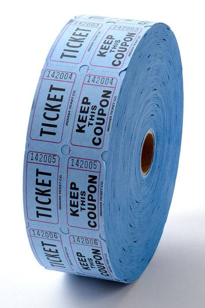 Double Roll Raffle Ticket Blue 1000/roll
