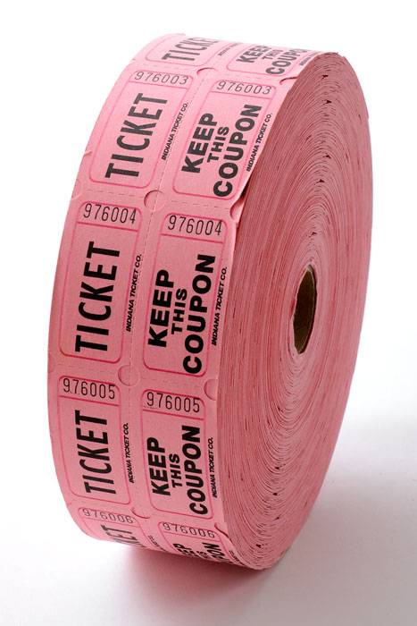 Double Roll Raffle Ticket Pink 1000/roll