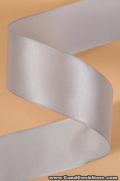 1-1/2" X 25yds Wired Contessa Ribbon Silver Ice