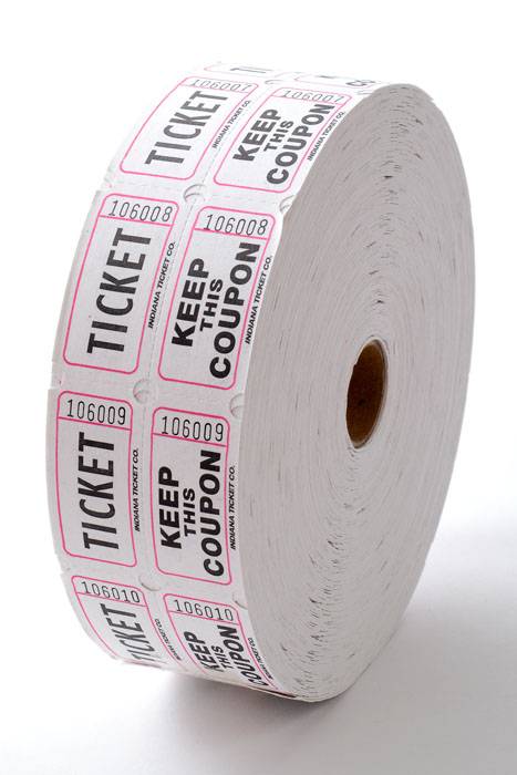 Double Roll Raffle Ticket White 1000/roll