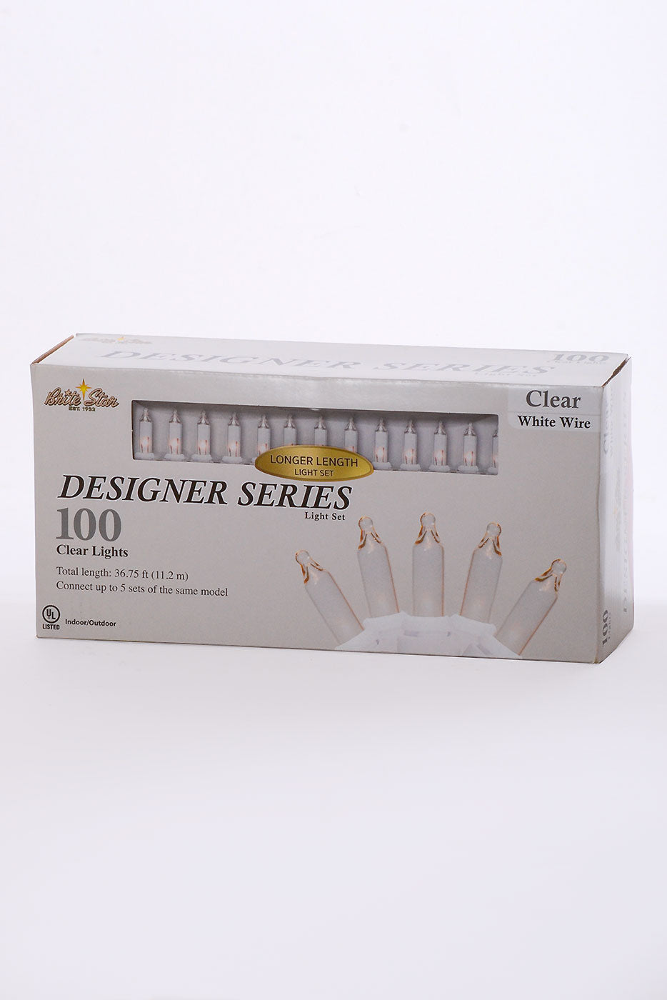 36.5ft Lights Set Clear W/white Wire