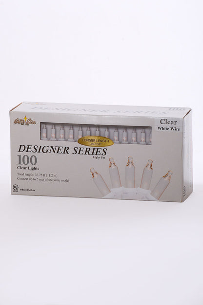 36.5ft Lights Set Clear W/white Wire