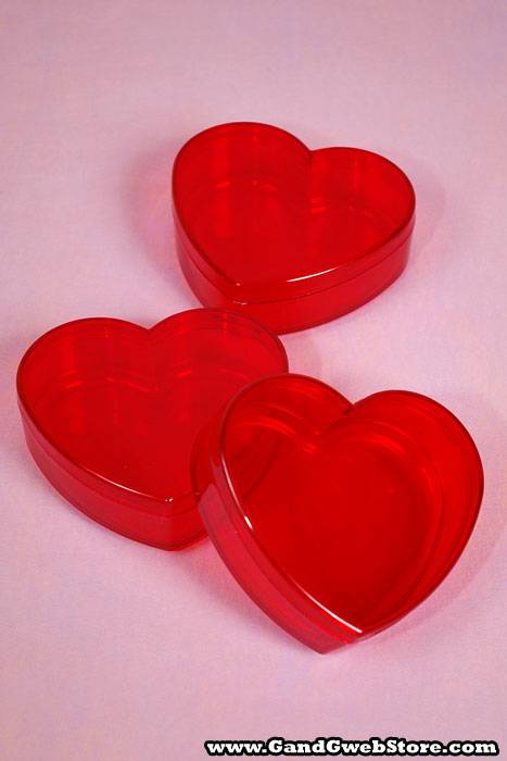 4.5" Heart Box Clear/red Pkg/12