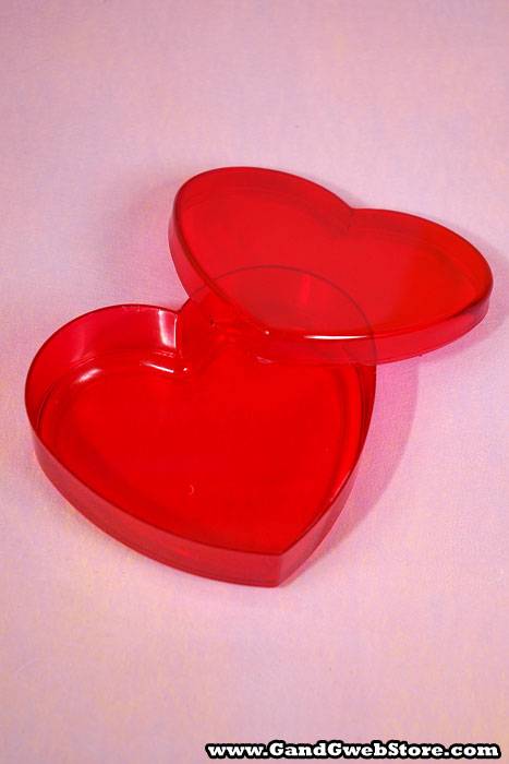 4.5" Heart Box Clear/red Pkg/12
