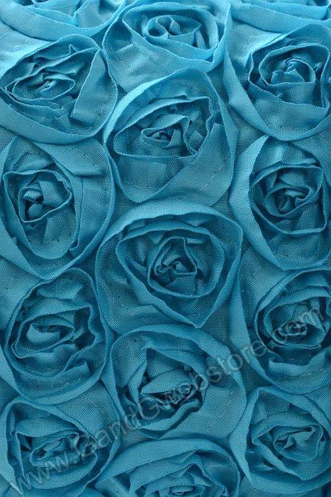 4" X 10yds Taffeta Rose Wire Ribbon Turquoise