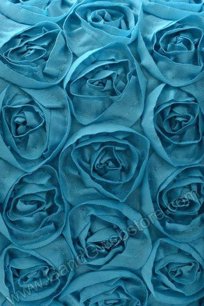 4" X 10yds Taffeta Rose Wire Ribbon Turquoise