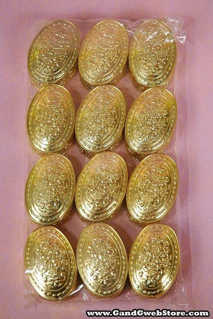 2.25" Oval Box Gold Pkg/12