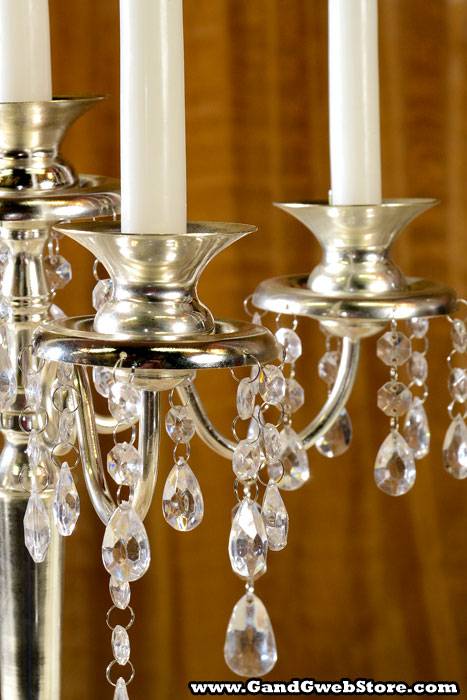 17.5&quot; Candle Holder 5 Lite Silver Plated