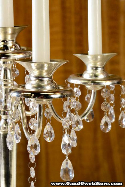 17.5&quot; Candle Holder 5 Lite Silver Plated