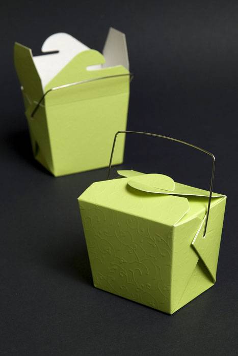 2.75" X 2" X 2.5" Embossed Take Out Box Citrus Pkg/12