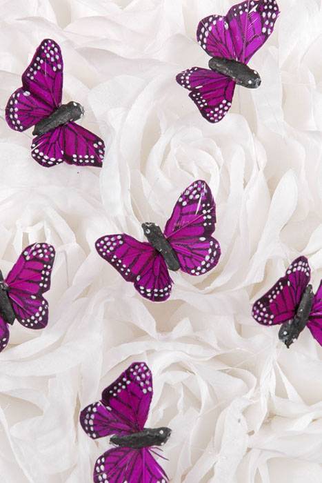 1&quot; Mini Butterfly Purple Pkg/12