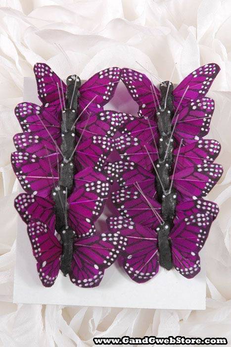 1&quot; Mini Butterfly Purple Pkg/12