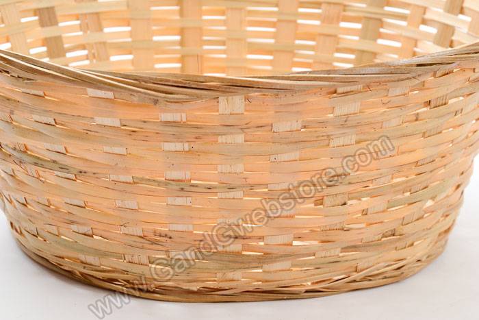 12" X 9.5" X 5" Oval Bamboo Bowl (Natural)