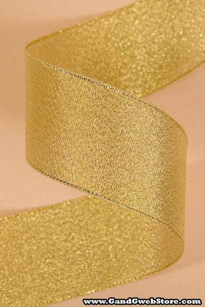1.5" X 25yds Luster Metallic Ribbon Gold