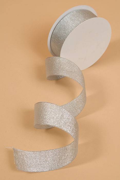 1.5" X 25yds Luster Metallic Ribbon Silver